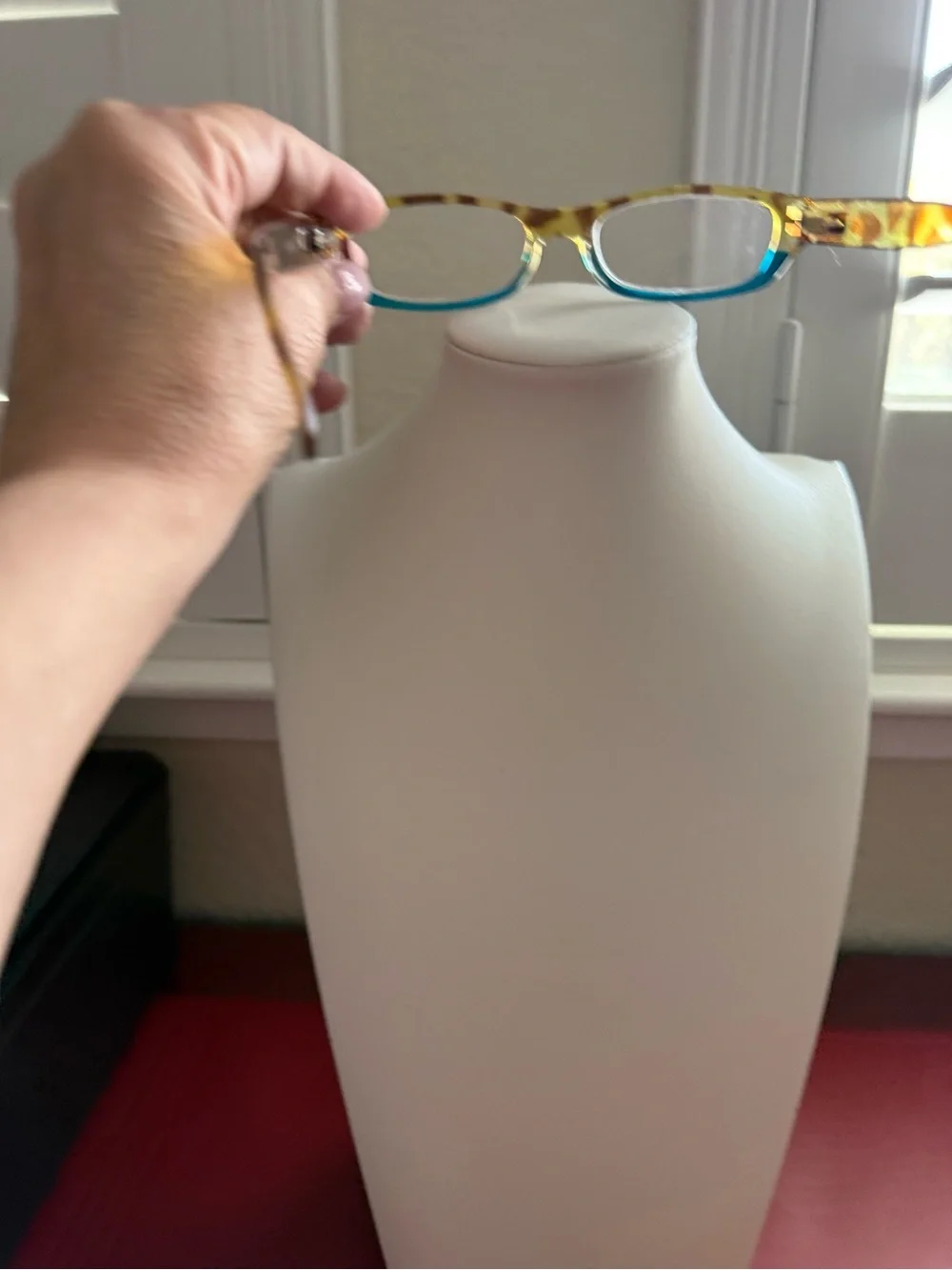 Batali Tortoiseshell Reading Glasses - Amber Brown with Blue Accents with Case